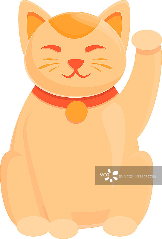 卡通风格招财猫图标图片素材