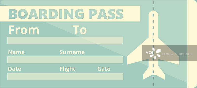 卡通风格登机牌图标图片素材
