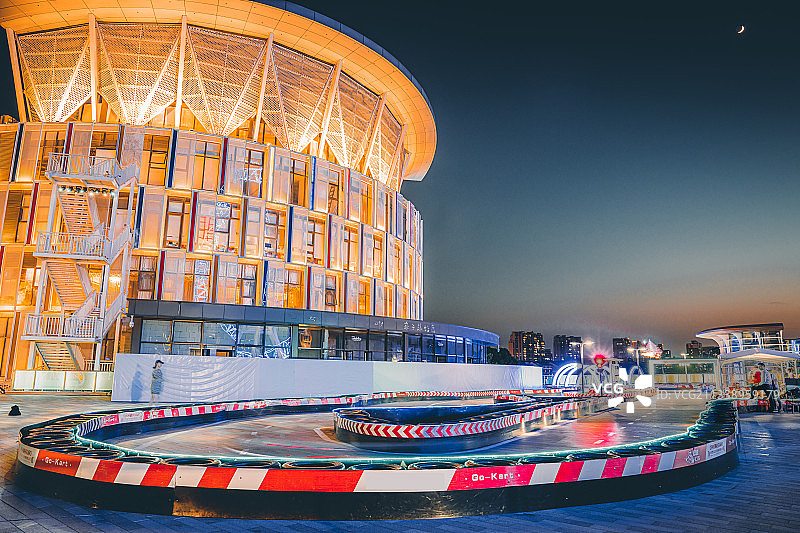 南京江宁市中心百家湖1912卡丁车游乐场图片素材