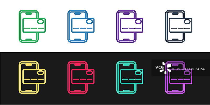 黑色背景上的手机银行图标图片素材