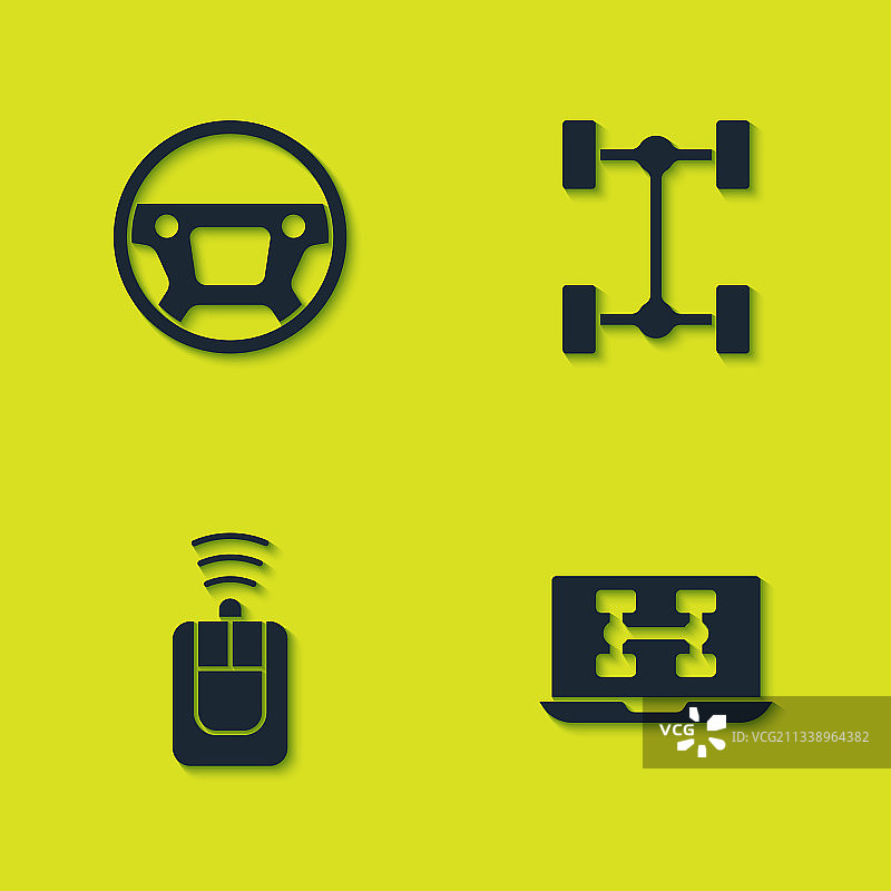 方向盘诊断汽车状况组合图片素材