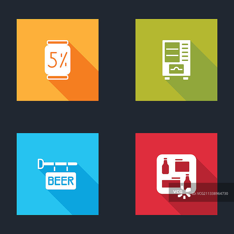 啤酒罐、自动售货机和街道标牌图片素材