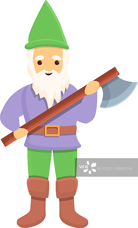 卡通风格的战斧花园侏儒图标图片素材