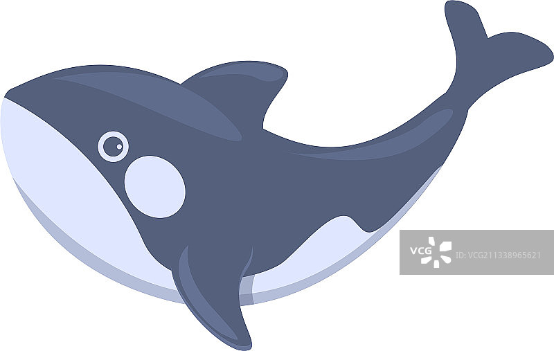 卡通风格的自然虎鲸图标图片素材