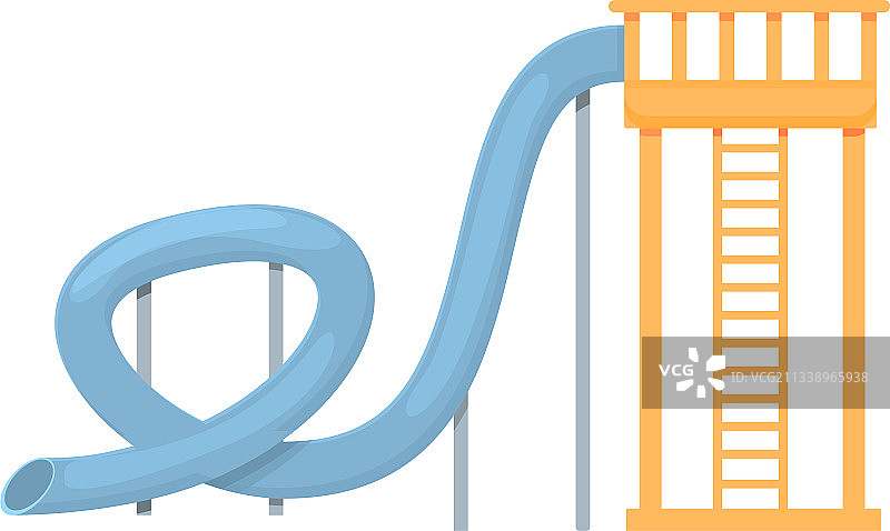 水上乐园游乐管道卡通风格图标图片素材