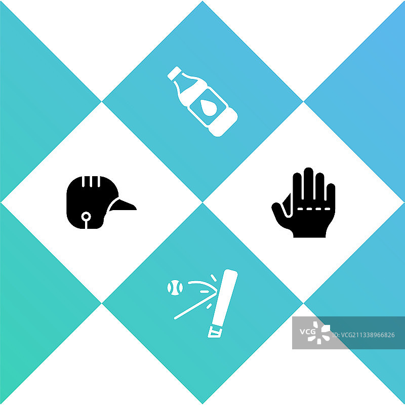 棒球头盔、球棒和水壶套装图片素材