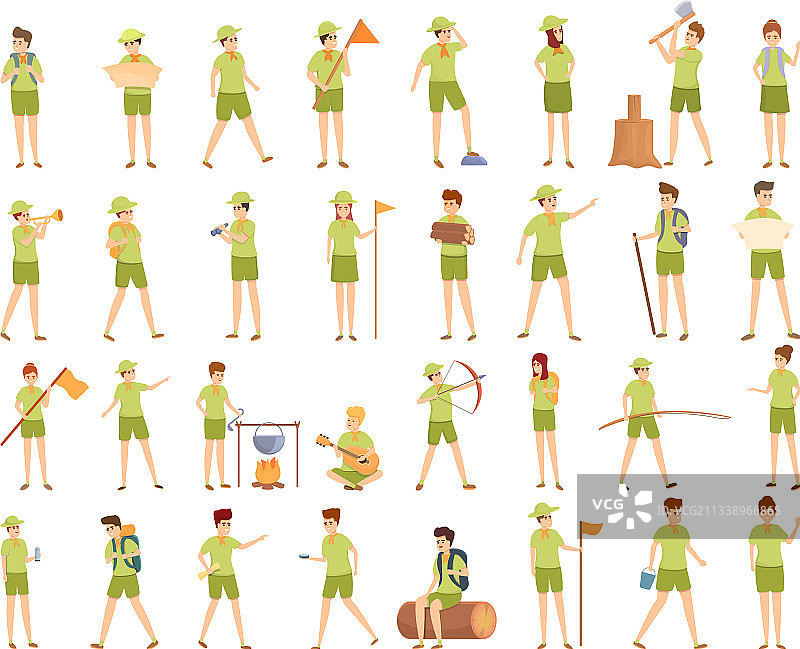 卡通风格侦察图标集图片素材