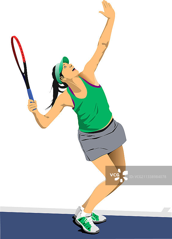 彩色网球女运动员图片素材