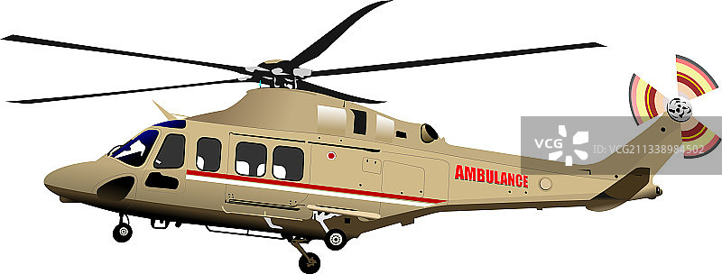 黄色救护直升机图片素材