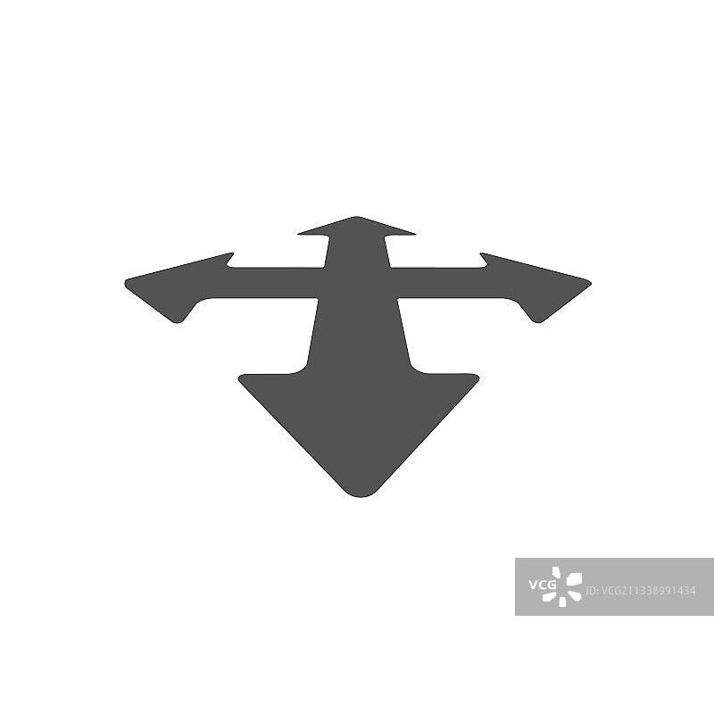 四个方向的黑色箭头图标图片素材