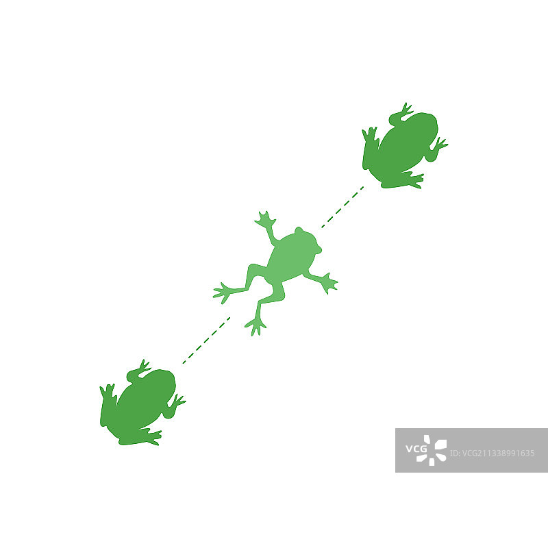 白色背景上的青蛙跳跃标志符号图片素材