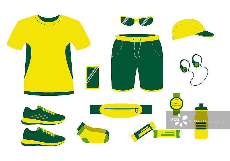 夏季跑步装备：服装与鞋子图片素材