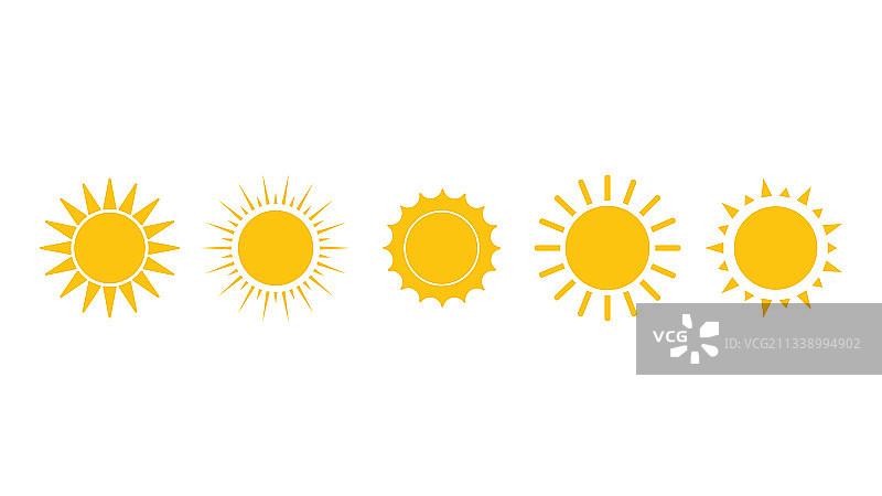 太阳图标集黄色太阳合集夏季图片素材