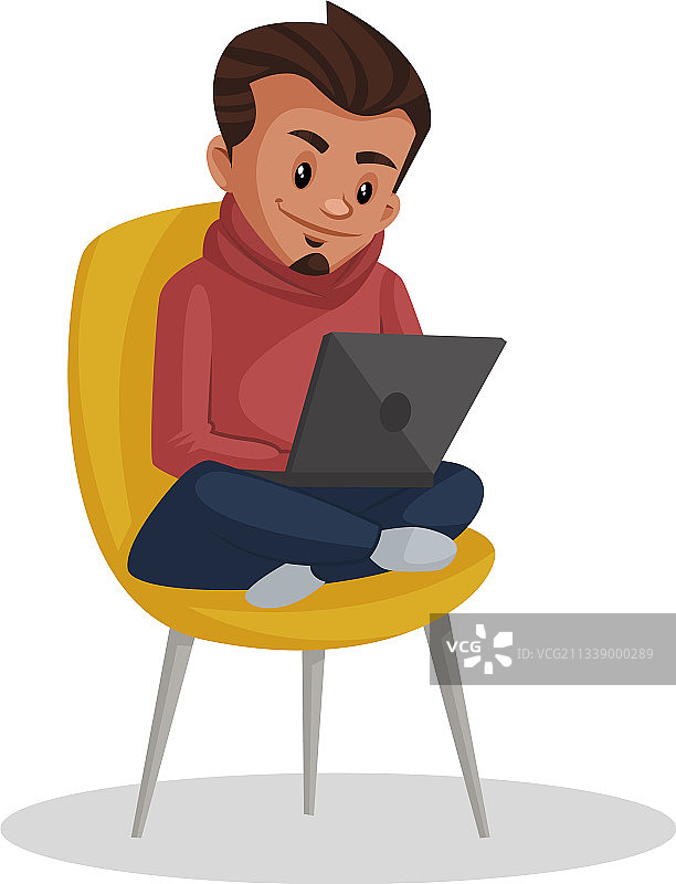 男孩平面设计师卡通图片素材