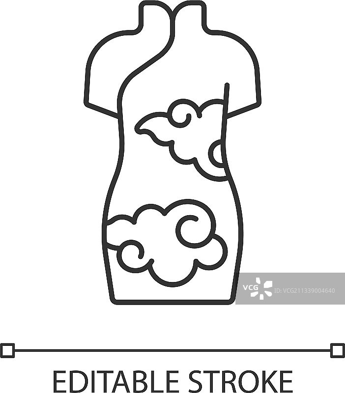 旗袍线性图标图片素材