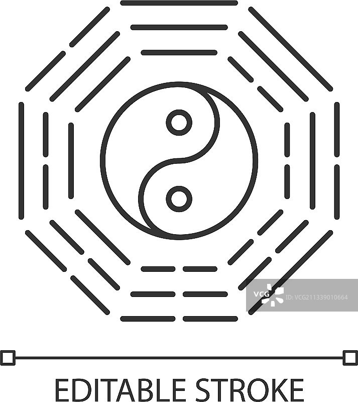 八卦线性图标图片素材