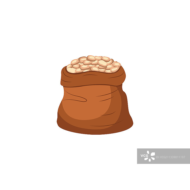 纺织麻袋芸豆卡通扁平图标图片素材