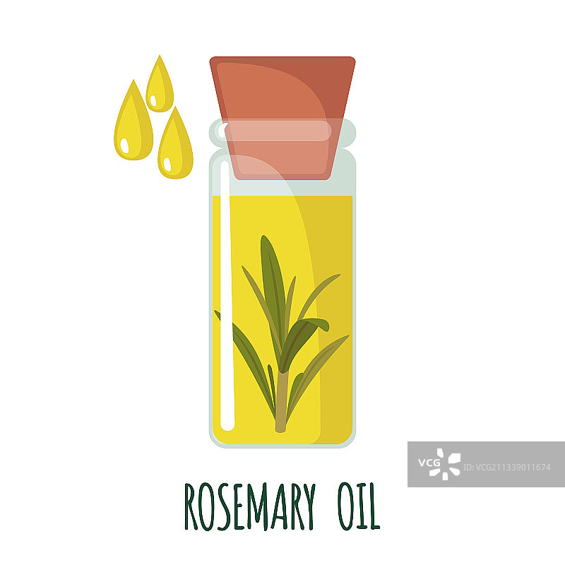 扁平风格迷迭香精油图标图片素材