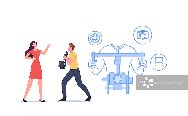 肩扛摄像机的摄像师图片素材