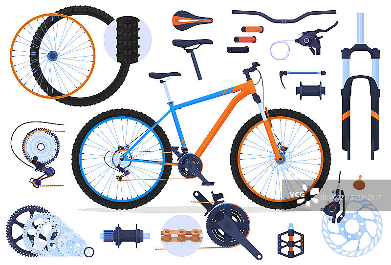 山地自行车零件细节图片素材