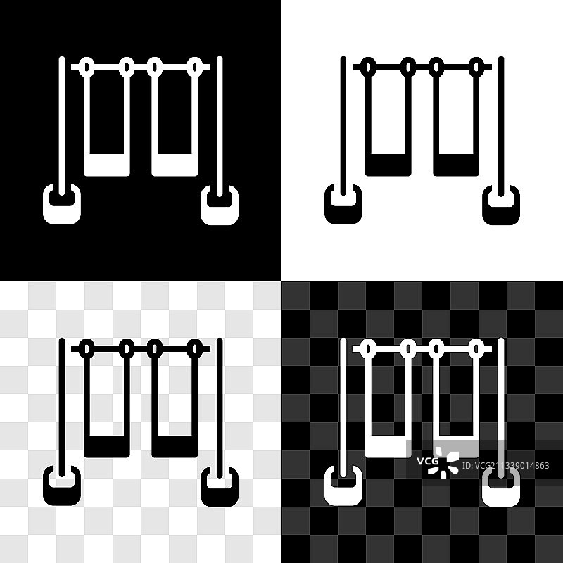 儿童双人秋千夏季游戏图片素材