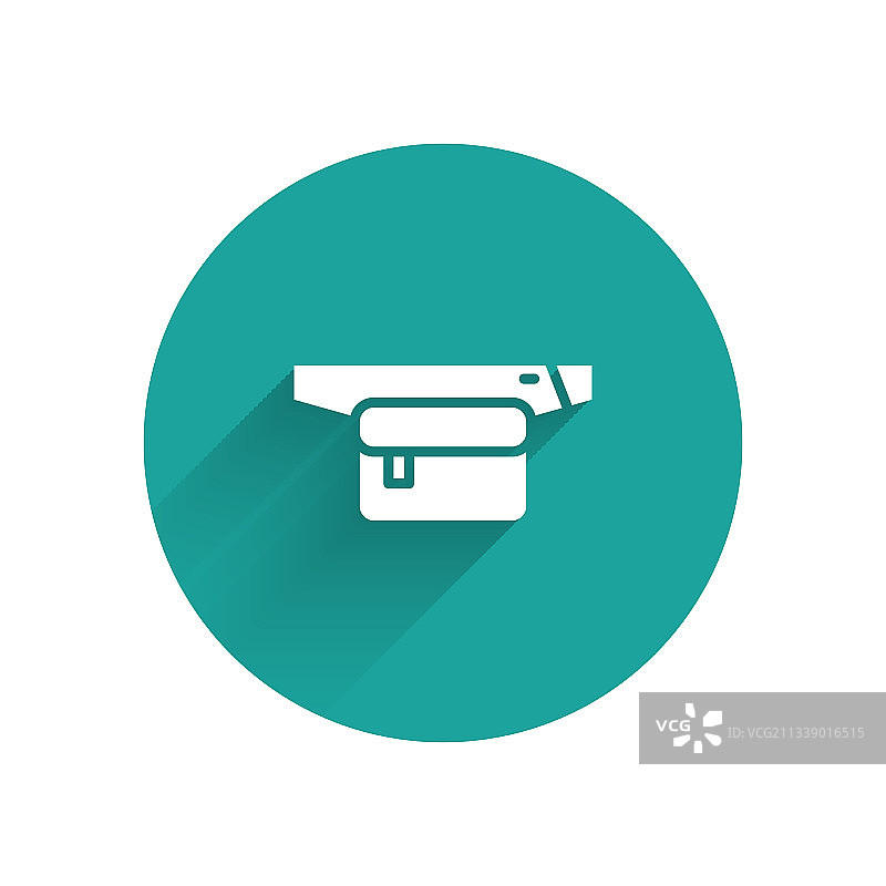 带长阴影的白色腰包图标图片素材