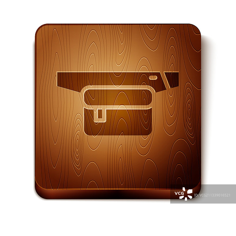 白色背景上的棕色腰包香蕉图标图片素材