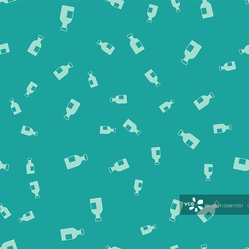 绿色玻璃瓶伏特加图标（无缝）图片素材