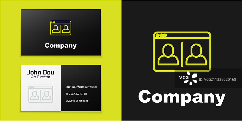 视频聊天会议图标线条标志图片素材