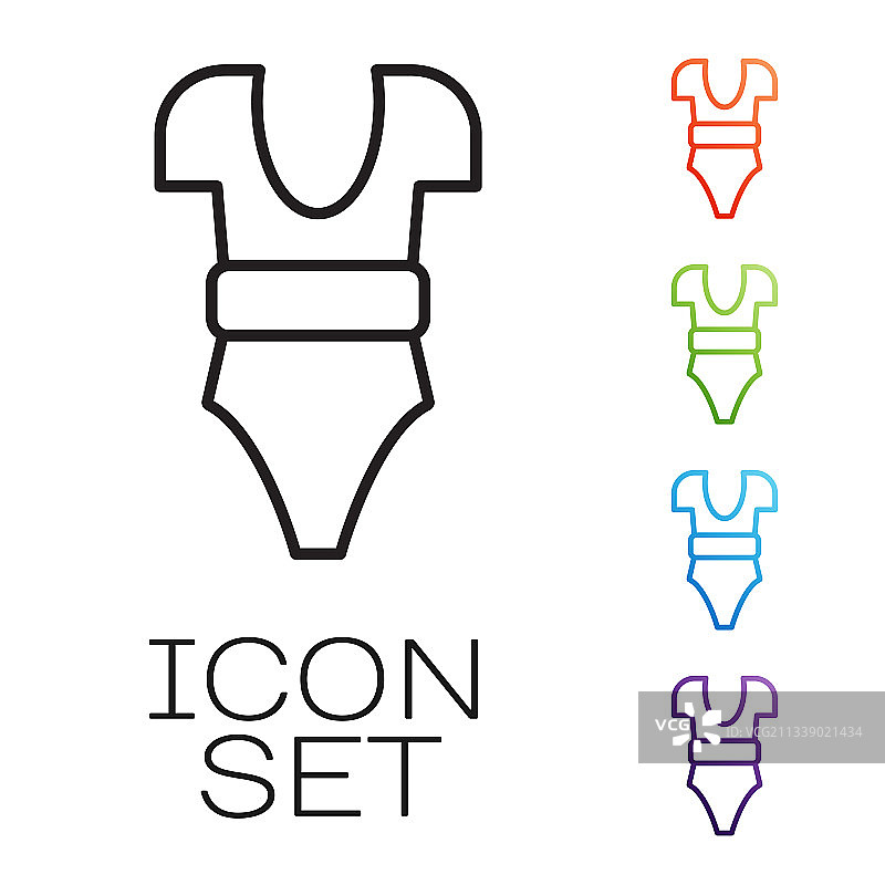 白色背景上的黑色泳衣图标图片素材
