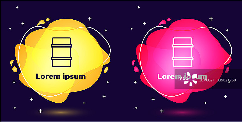 蓝色背景上的金属啤酒桶图标图片素材