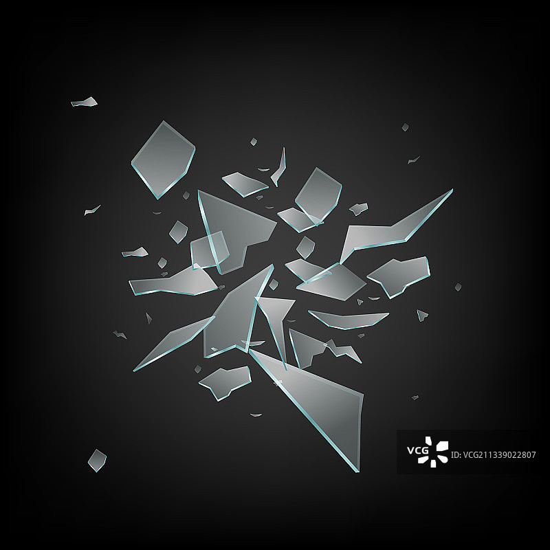 玻璃碎片飞散逼真样机图片素材