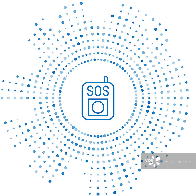 蓝色线条紧急求救按钮图标图片素材