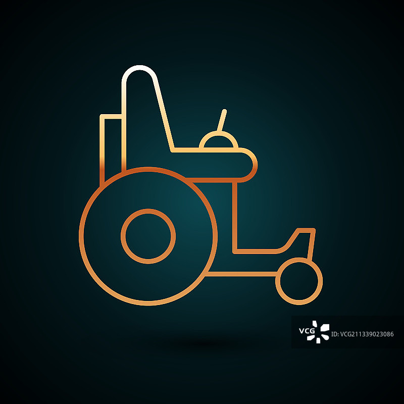 金色线条残疾人电动轮椅图片素材