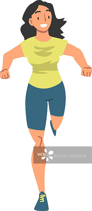 微笑奔跑的女人图片素材