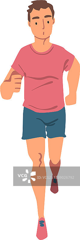 奔跑中的年轻男运动员图片素材