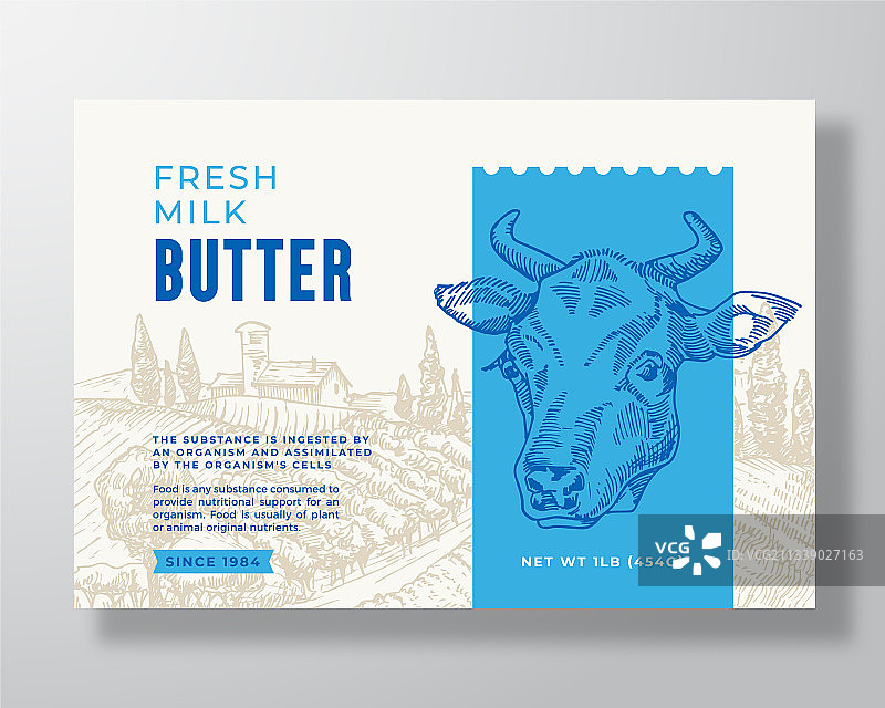 牛奶黄油乳制品食品标签抽象模板图片素材