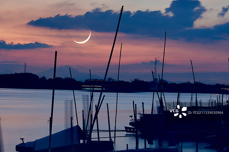 渔舟晚唱图片素材