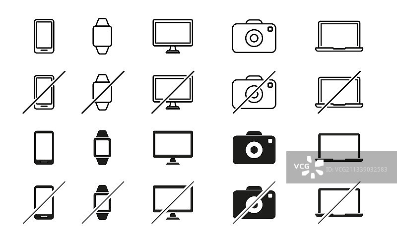 智能设备线性图标图片素材