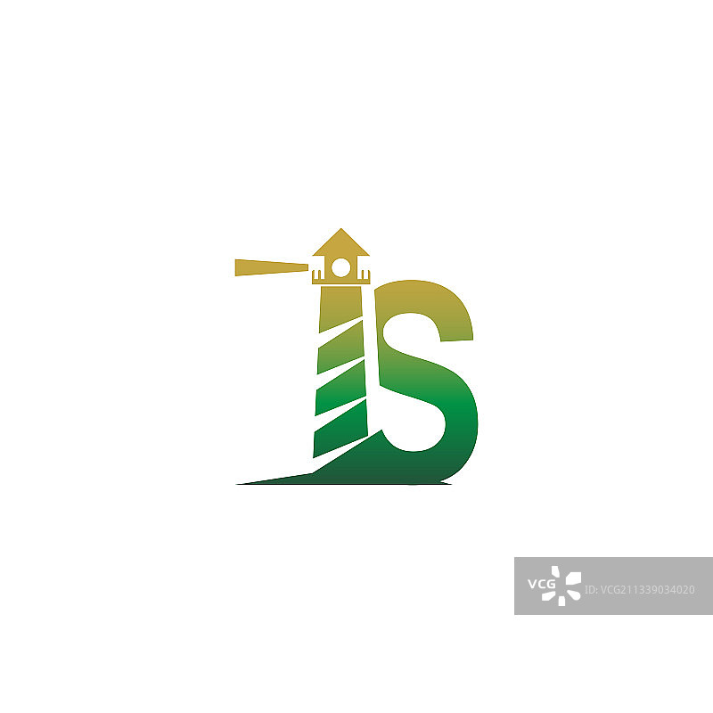 带有灯塔图标的字母S标志设计模板图片素材