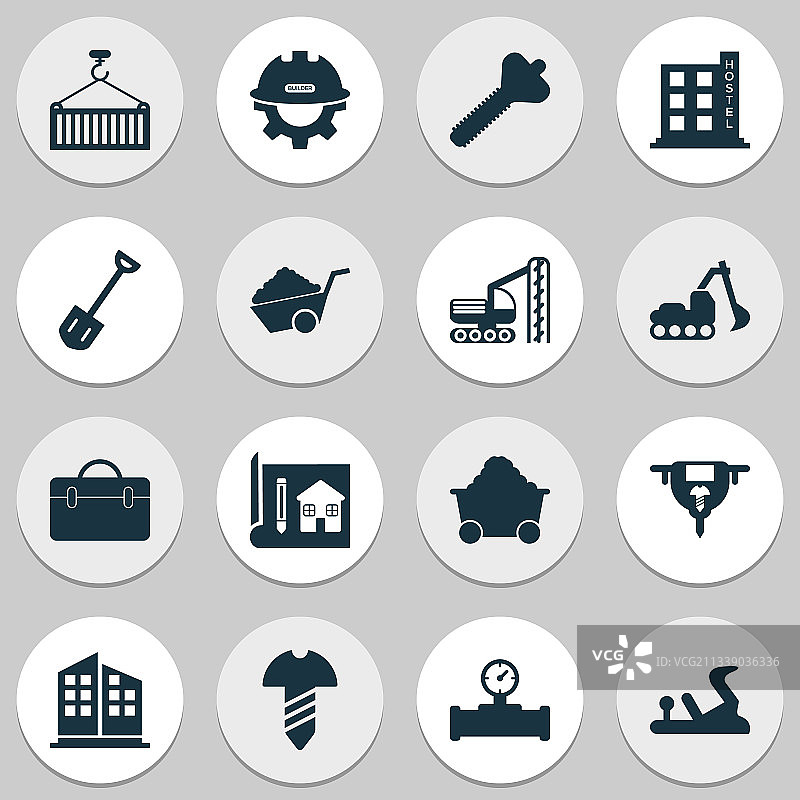 带螺栓螺钉的工业图标图片素材