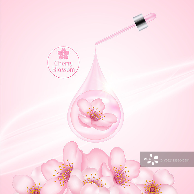 樱花霜精华产品图片素材