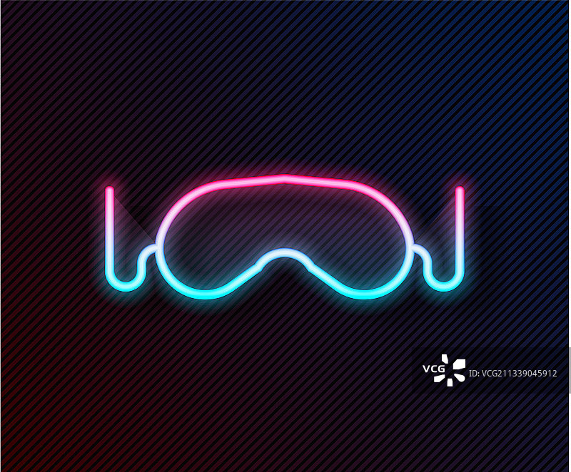 发光霓虹灯线眼罩图标图片素材