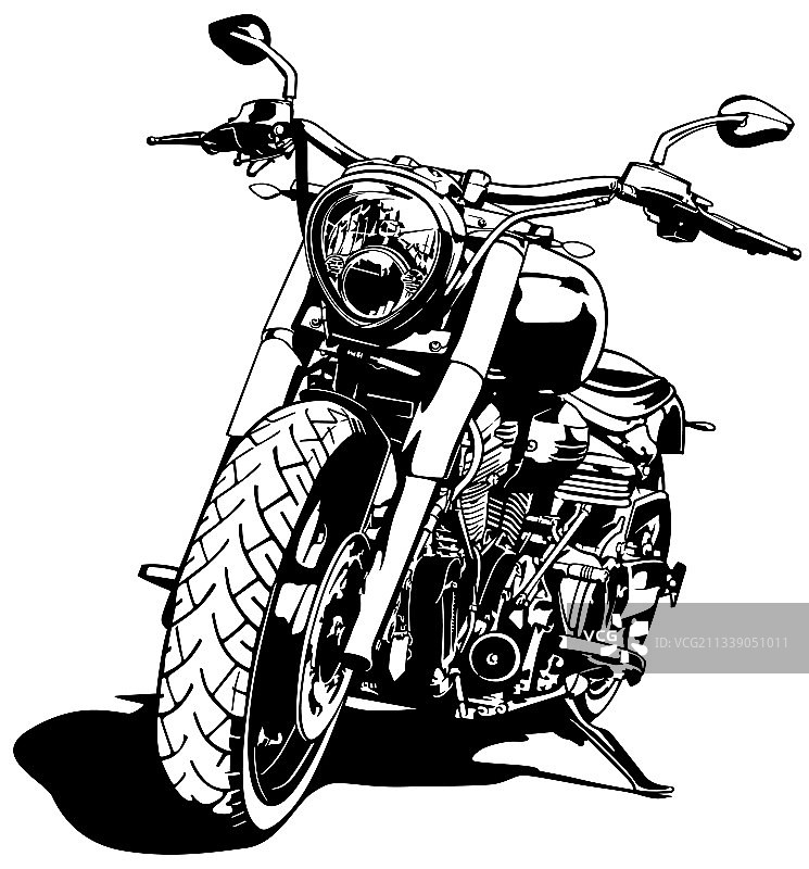 黑白摩托车图片素材