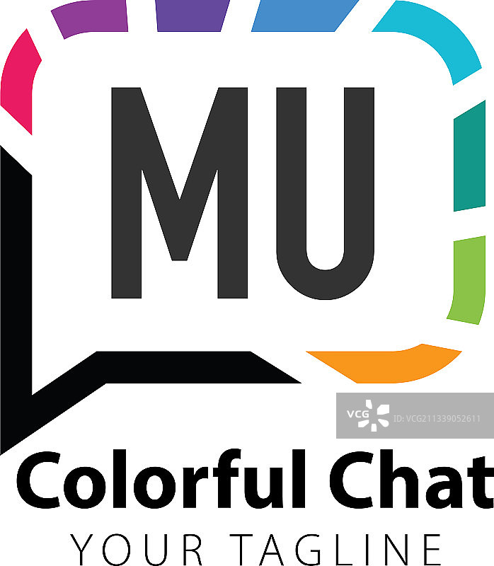 字母MU彩色聊天创意标志图片素材