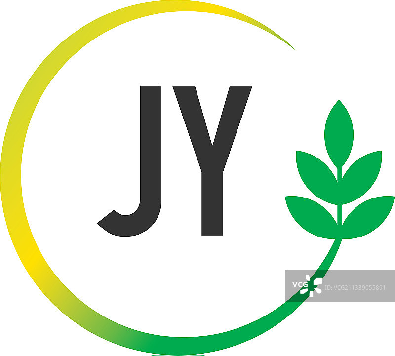 JY字母圆形树叶创意标志图片素材