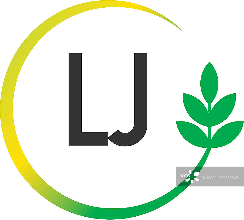 字母LJ圆形树叶创意logo图片素材