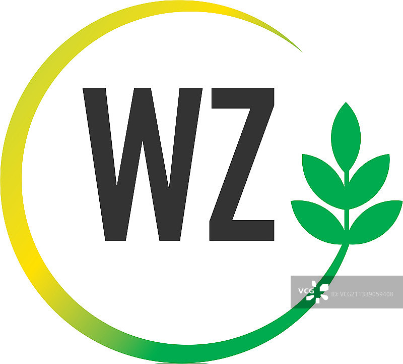 字母WZ圆形叶子创意logo图片素材