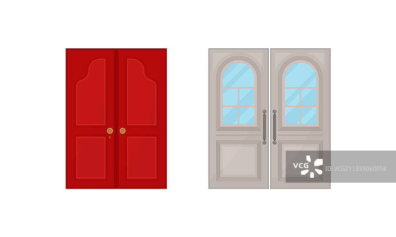 用作铰链可移动屏障的双门图片素材