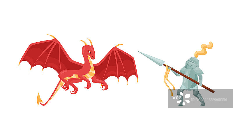 勇敢的中世纪骑士身穿盔甲手持武器图片素材